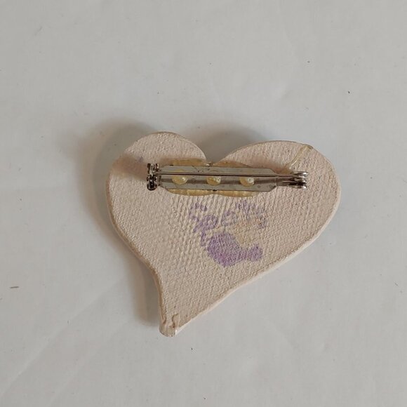 Vintage Handmade Holiday American Flag Heart Pin Brooch - Picture 2 of 3